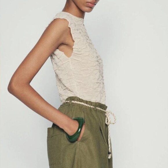 ZARA Wrinkled Effect Knit Top - Size L - New without tags - Picture 3 of 12